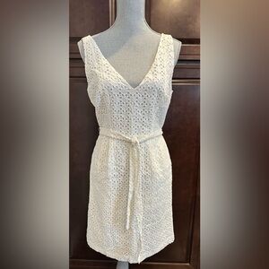 New NWT Tracy Reese white eyelet dress with belt size 8